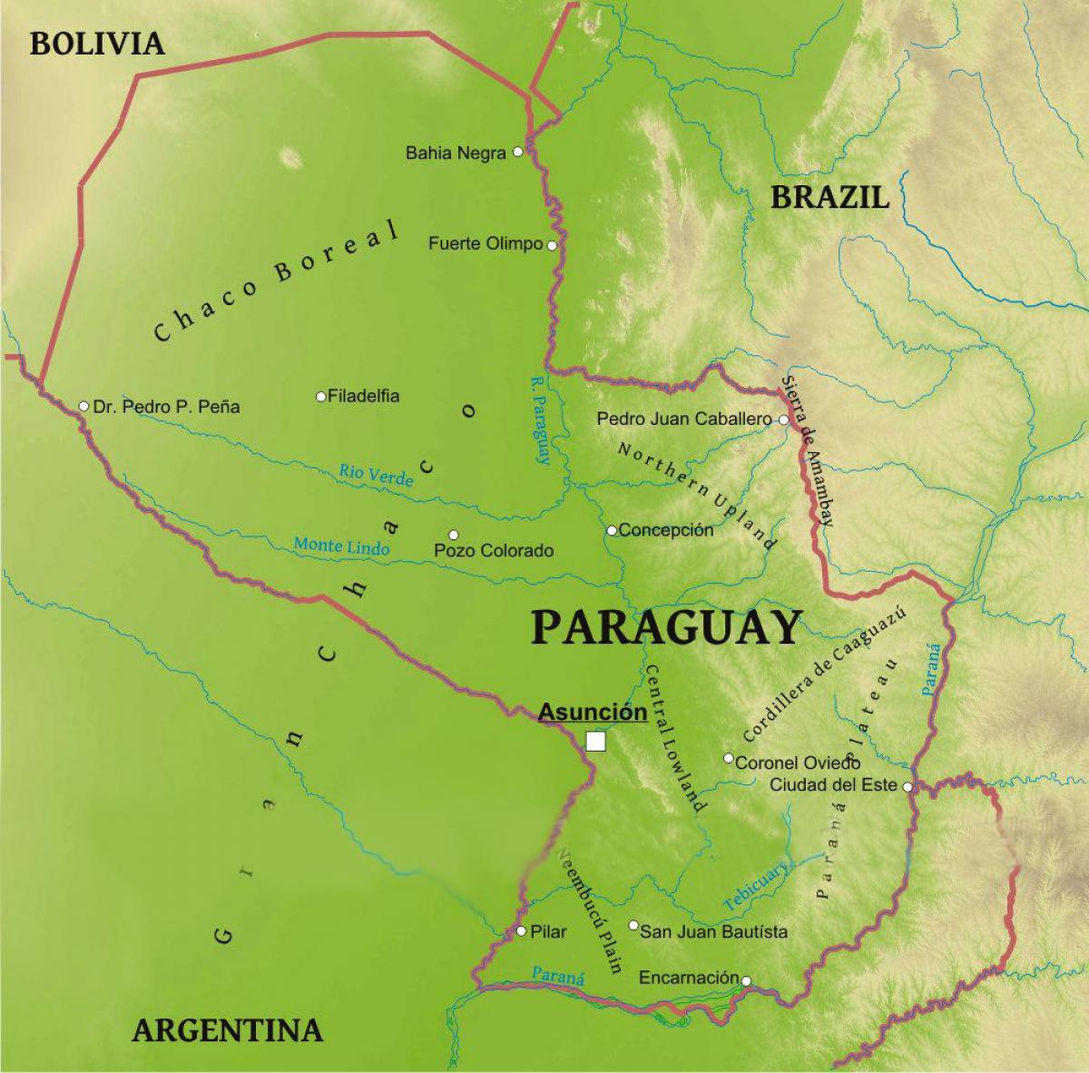 Mapa de Paraguay geografía