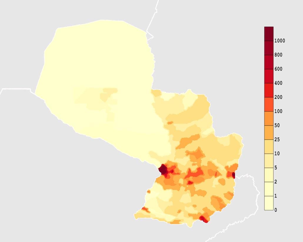 Mapa de Paraguay climático
