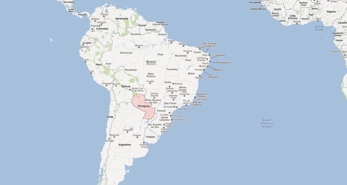 Mapa de Paraguay américa del sur