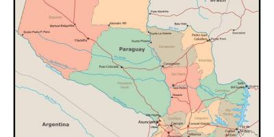 Mapa de Paraguay con ciudades