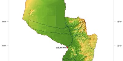Mapa de física Paraguay