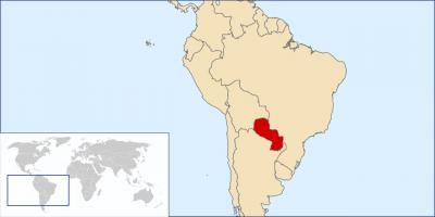 Paraguay ubicación en el mapa del mundo